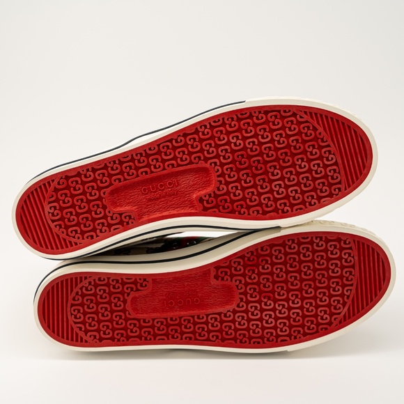 size 10.5G 11 US Gucci GG Canvas Tennis 1977 Beige Hight Top - Picture 6 of 14